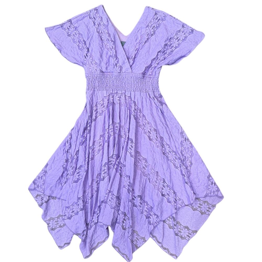 Vintage Rabbit Rabbit Rabbit Design Lace Midi Fit & Flare Dress